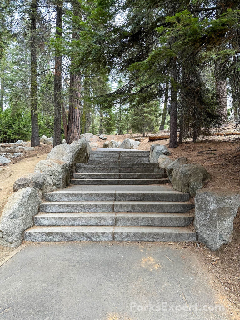 Hiking the General Sherman Tree Trail in Sequoia National Park: How to See the World's Largest Tree 25 Stairs on a paved path leading to the General Sherman Tree